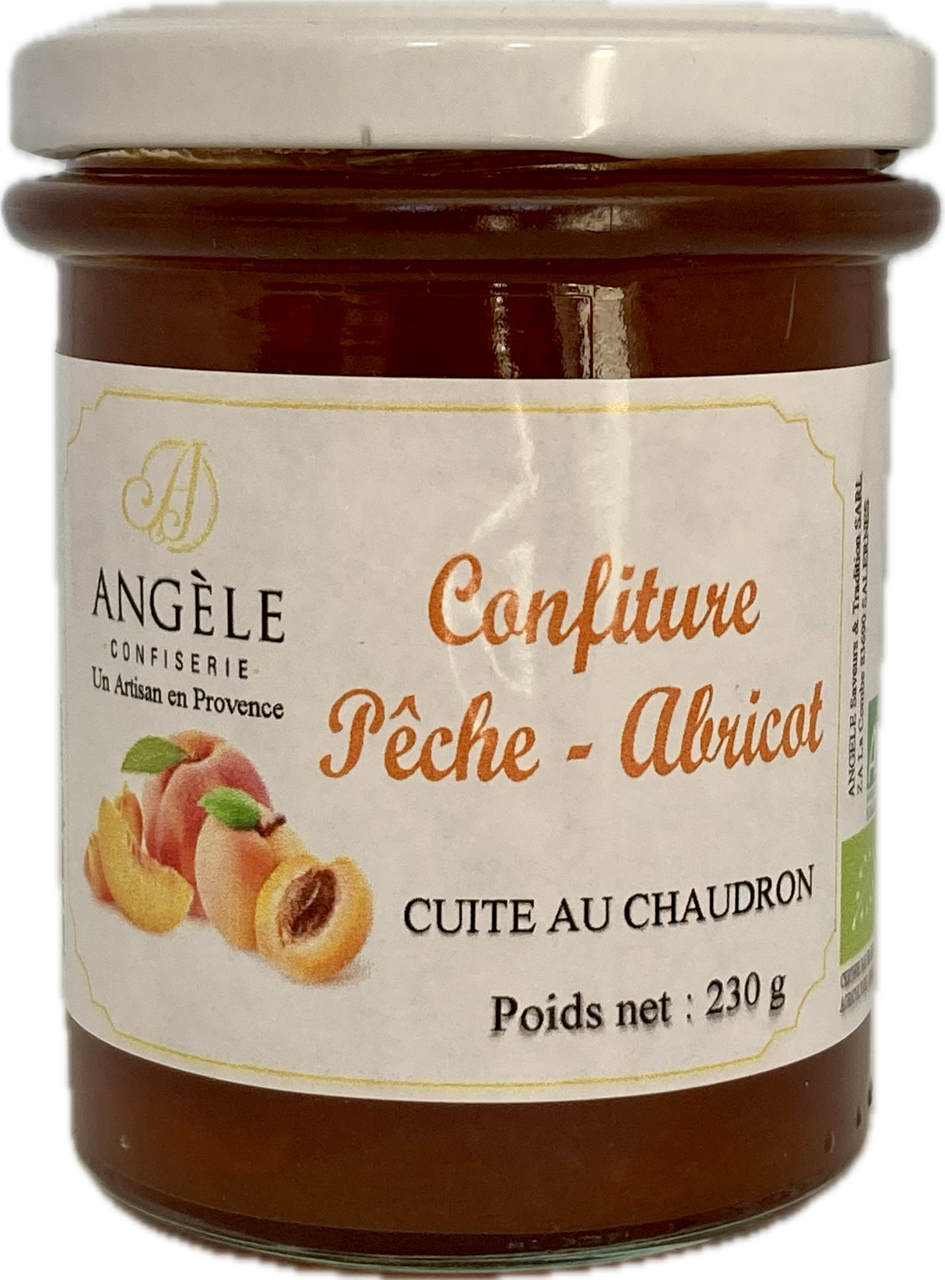 confiture pêche-abricot, confiture bio, 